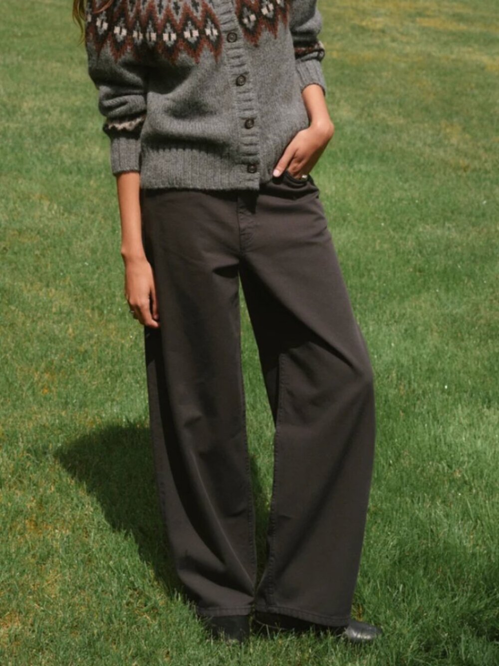 Jenni Kayne Beachwood Baggy Pant in Ash Black